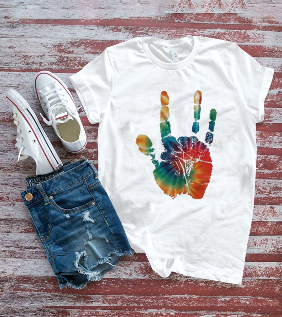 Happy Pride Month Tie-Dye Handprint T-Shirt