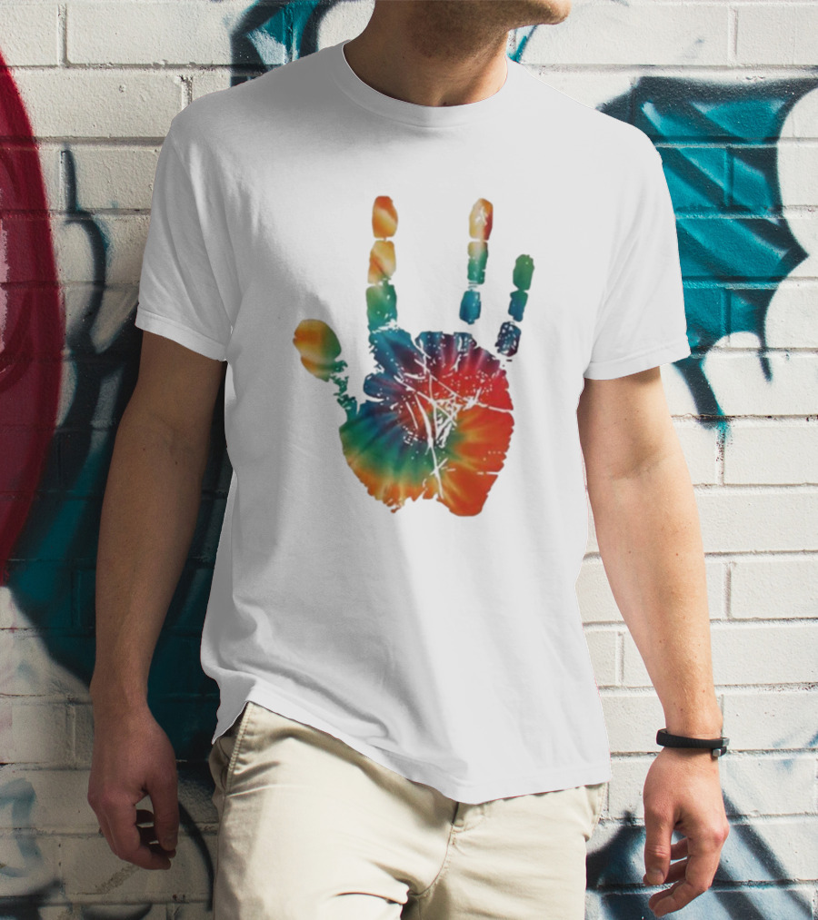 Happy Pride Month Tie-Dye Handprint T-Shirt
