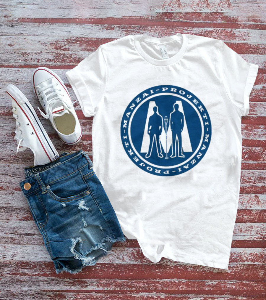 Manzai Projekti Circle Logo With Silhouetted Figures T-Shirt