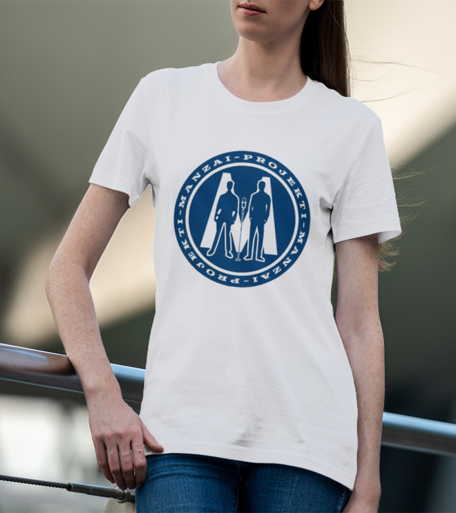 Manzai Projekti Circle Logo With Silhouetted Figures T-Shirt