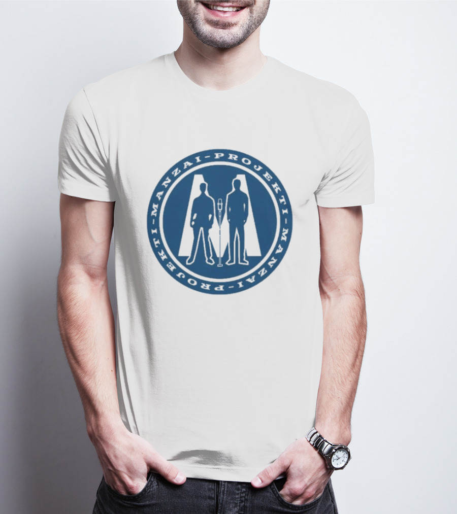 Manzai Projekti Circle Logo With Silhouetted Figures T-Shirt