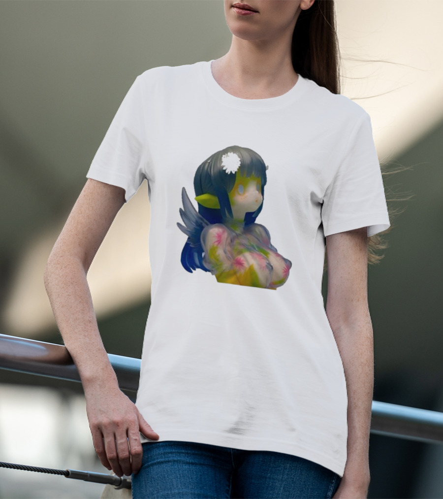 Kikillopieces Makino Fantasy Figurine With Elf Ears And Floral T-Shirt