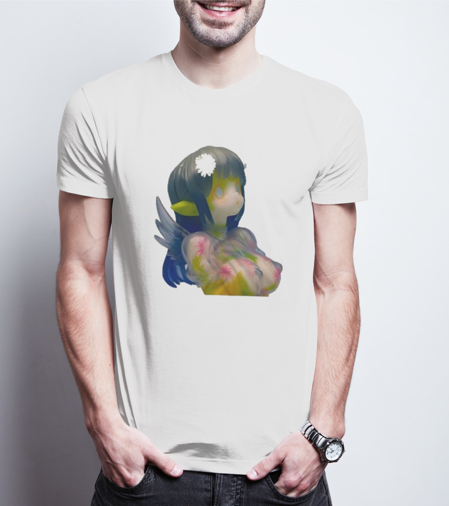 Kikillopieces Makino Fantasy Figurine With Elf Ears And Floral T-Shirt