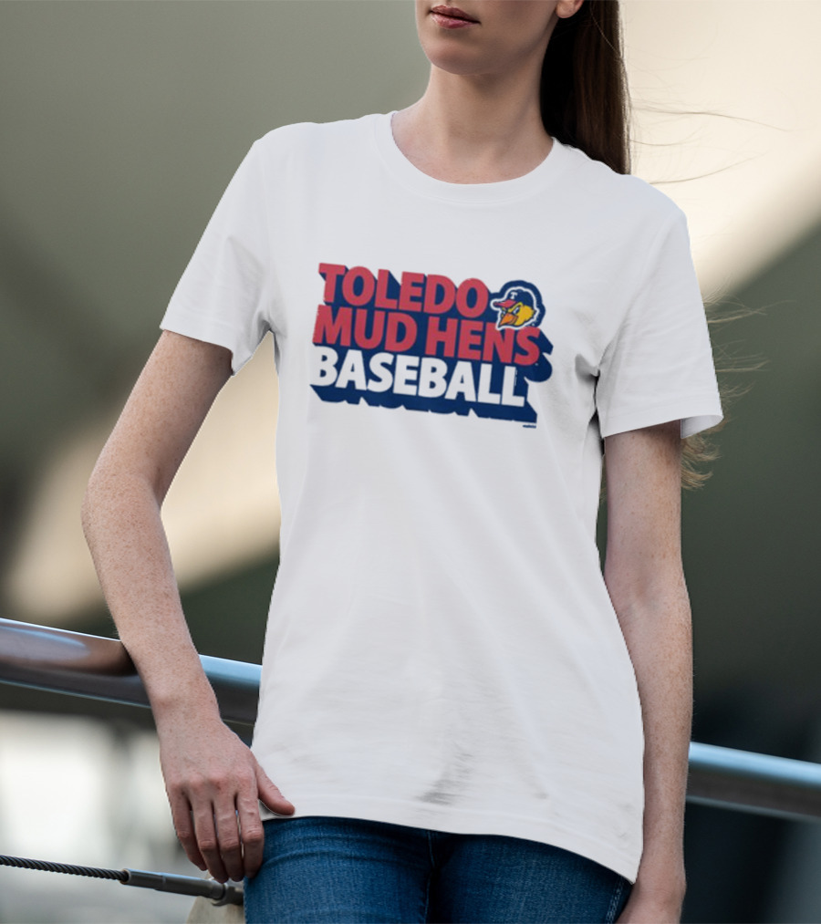 Toledo Mud Hens Baseball Logo With Iconic Classic Blue Hat And Yellow Cartoon Chicken T-Shirt