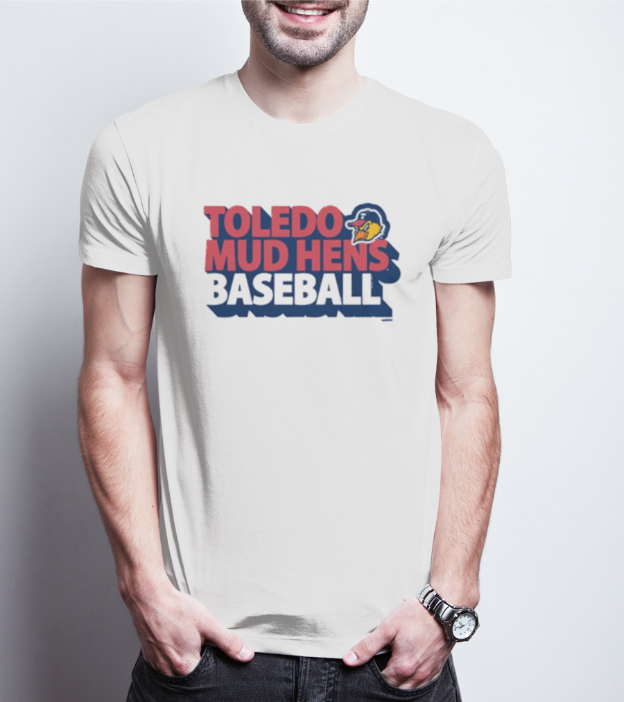 Toledo Mud Hens Baseball Logo With Iconic Classic Blue Hat And Yellow Cartoon Chicken T-Shirt