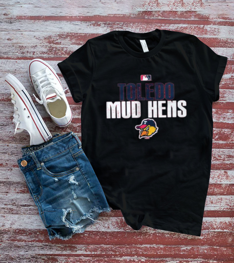 Toledo Mud Hens MLB Team Logo With Bird Mascot T-Shirt