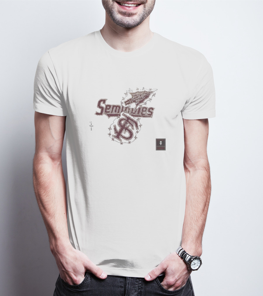 Travis Scott Cj X M&N X Florida State University Seminoles Hand Drawn T-Shirt