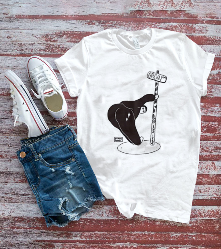 Groin Street Sign With Bandaged Steak Character By Rpwp T-Shirt