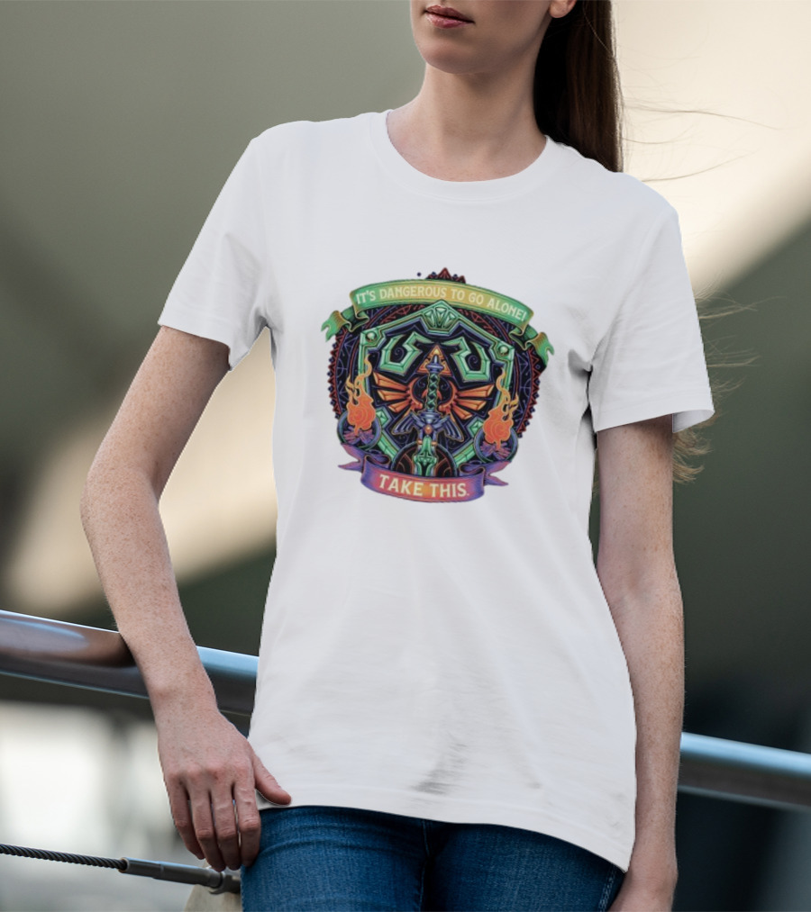 It’s Dangerous To Go Alone Take This Hylian Symbol And Master Sword T-Shirt