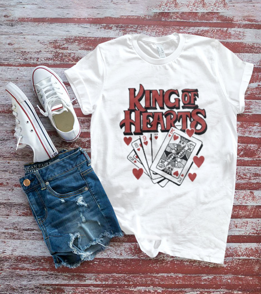 King Of Hearts Card Hand Raglan Heart Playing Cards T-Shirt