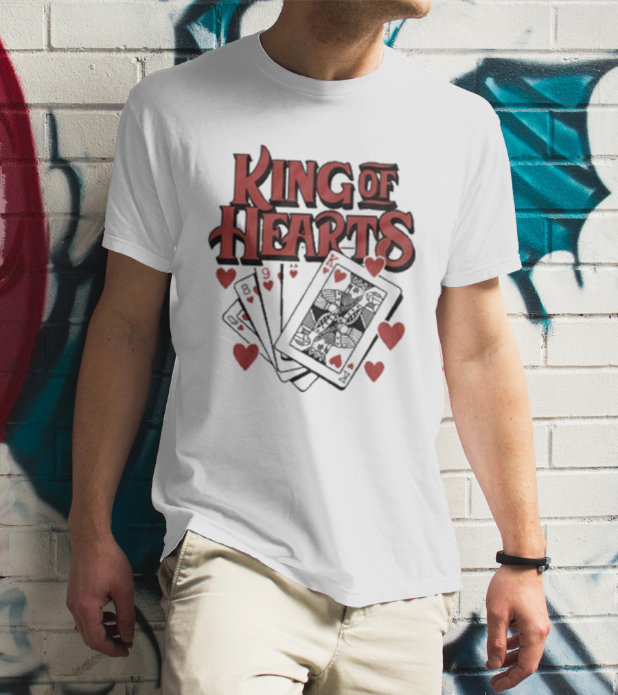 King Of Hearts Card Hand Raglan Heart Playing Cards T-Shirt