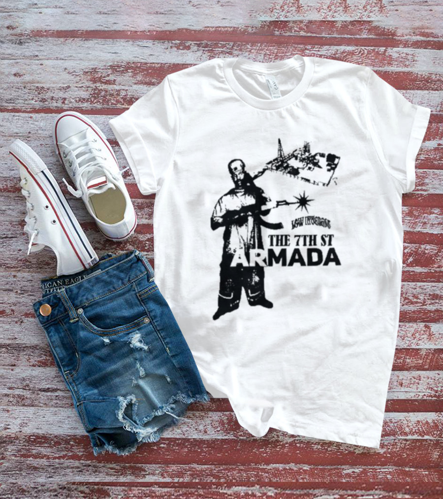 Low Interest The 7th St Armada Revolutionary Symbol With Armed Figure T-Shirt