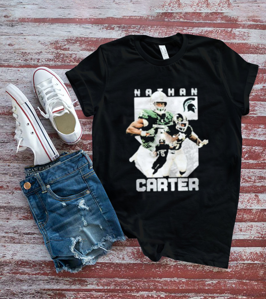 Michigan State Football Nathan Carter Player Collage T-Shirt