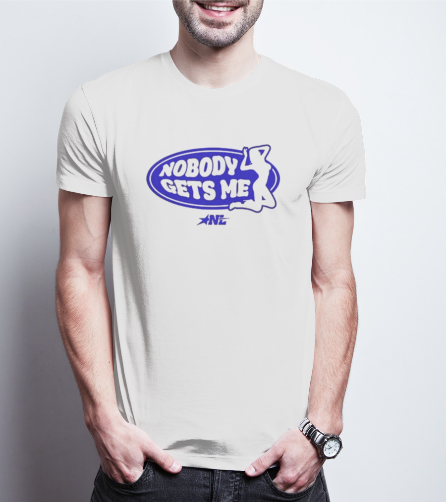 1nylaaa Nobody Gets Me Nylalynn Silhouette Blue Logo Star NL T-Shirt
