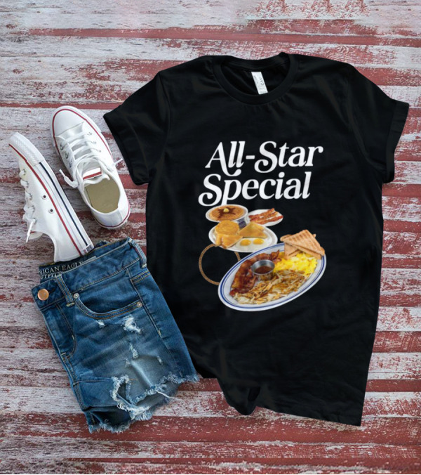 All Star Special Breakfast Eggs Pancakes Bacon Toast Waffles Hashbrowns T-Shirt