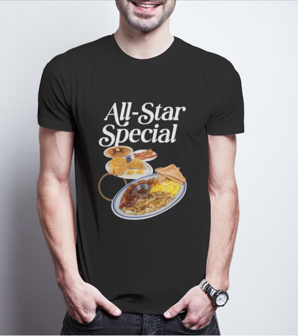 All Star Special Breakfast Eggs Pancakes Bacon Toast Waffles Hashbrowns T-Shirt