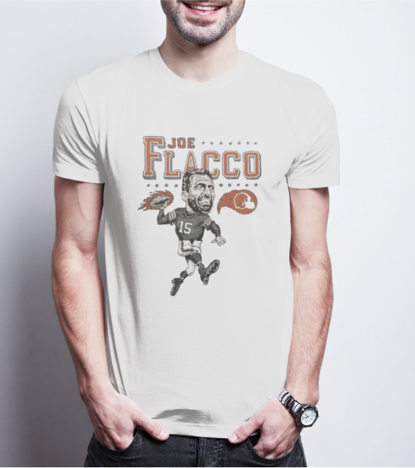 Cleveland Browns Joe Flacco 15 Football Caricature T-Shirt