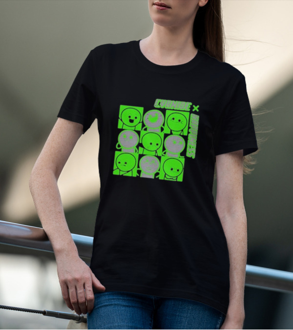 Cyanide X Happiness Neon Green Faces T-Shirt