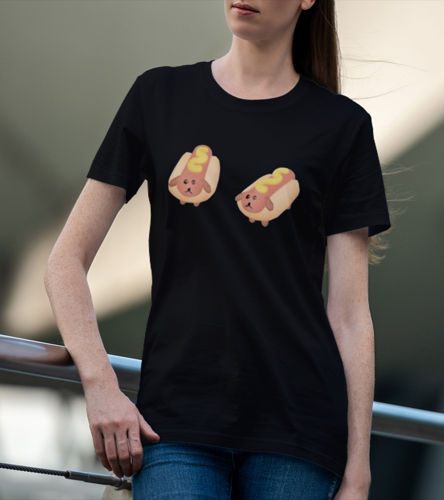 Double Hotdoggy Cute Puppy Snack T-Shirt