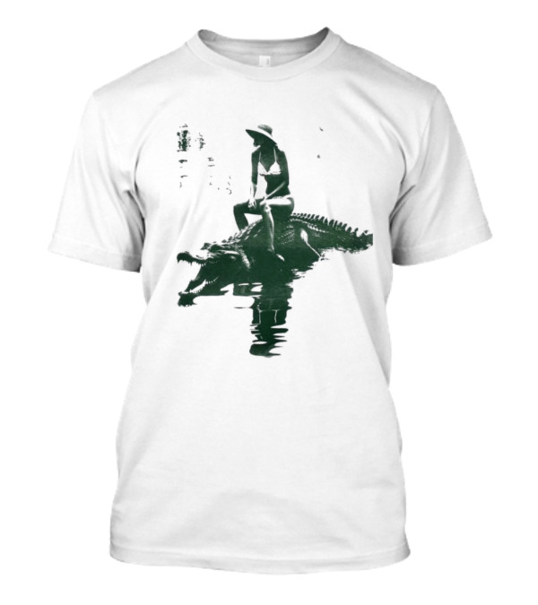 El Cocodrilo Girl In Swimwear Riding Crocodile Iconic Adventure T-Shirt
