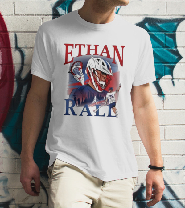Ethan Rall Lacrosse Helmet Player Illustration 35 T-Shirt