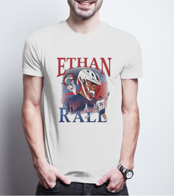 Ethan Rall Lacrosse Helmet Player Illustration 35 T-Shirt
