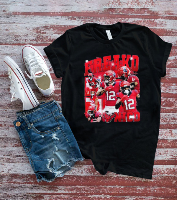 Houston Freako Nico 12 Football Player Collage T-Shirt