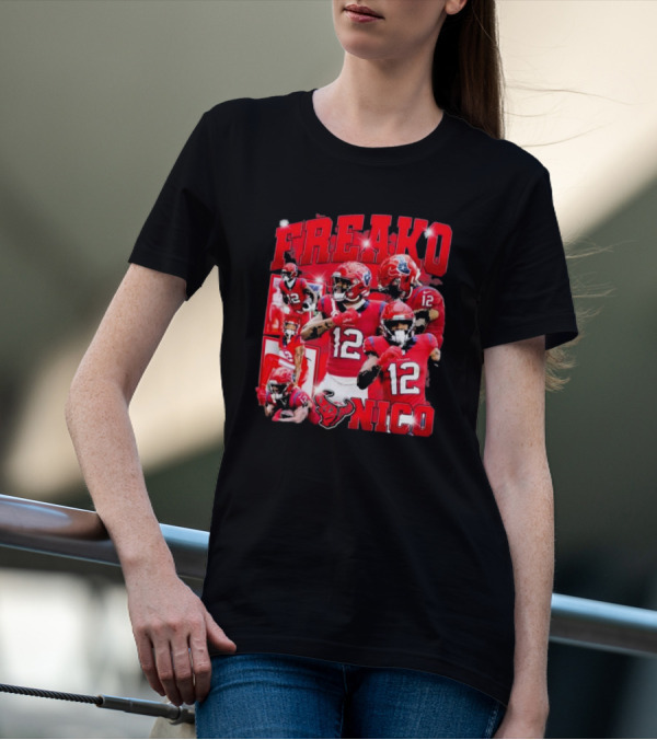 Houston Freako Nico 12 Football Player Collage T-Shirt