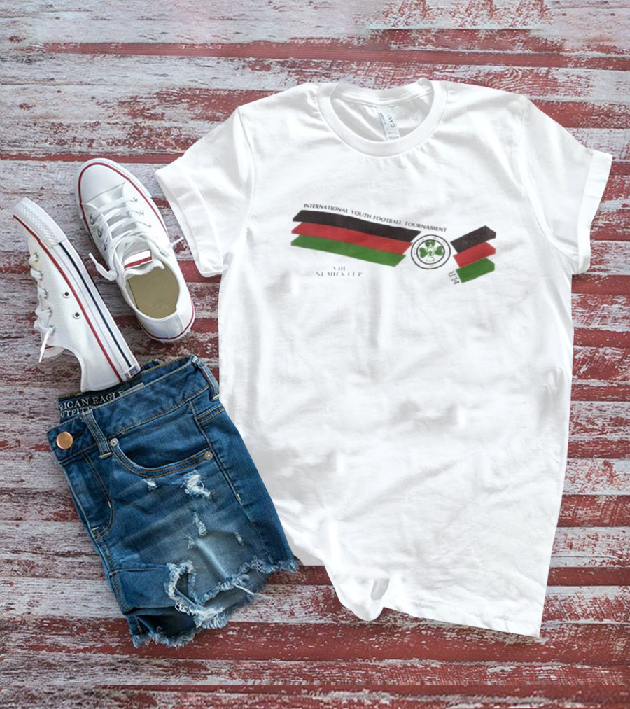 International Youth Football Tournament VIII Ni Milk Cup Four-Leaf Clover Stripe T-Shirt