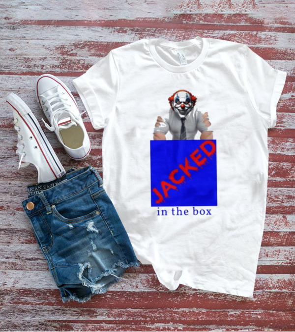 JACKED In The Box Clown Concept With Red-Blue Contrast T-Shirt