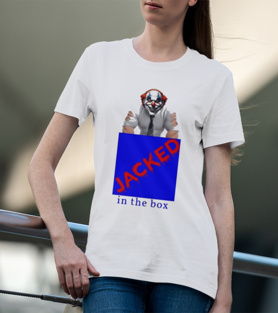 JACKED In The Box Clown Concept With Red-Blue Contrast T-Shirt