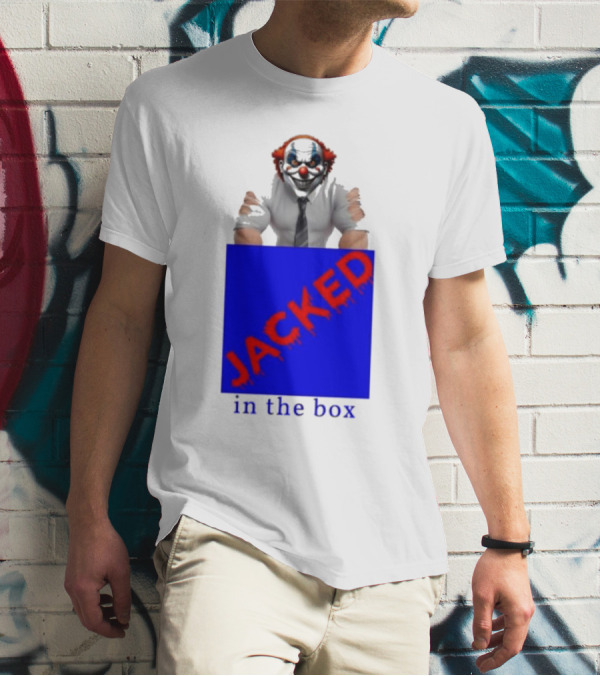 JACKED In The Box Clown Concept With Red-Blue Contrast T-Shirt