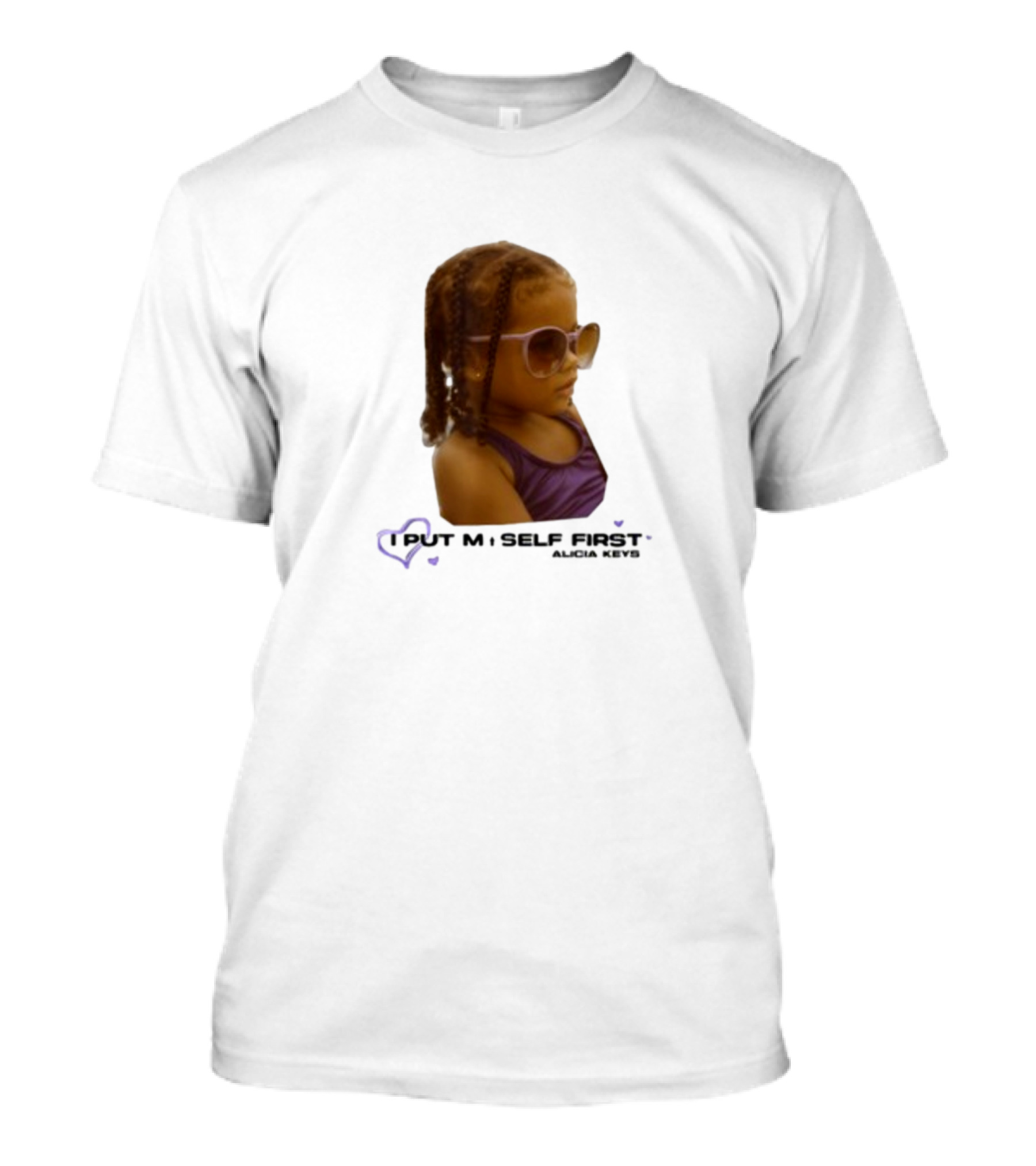 Keys Affirmations I Put Myself First Heart Sunglasses T-Shirt