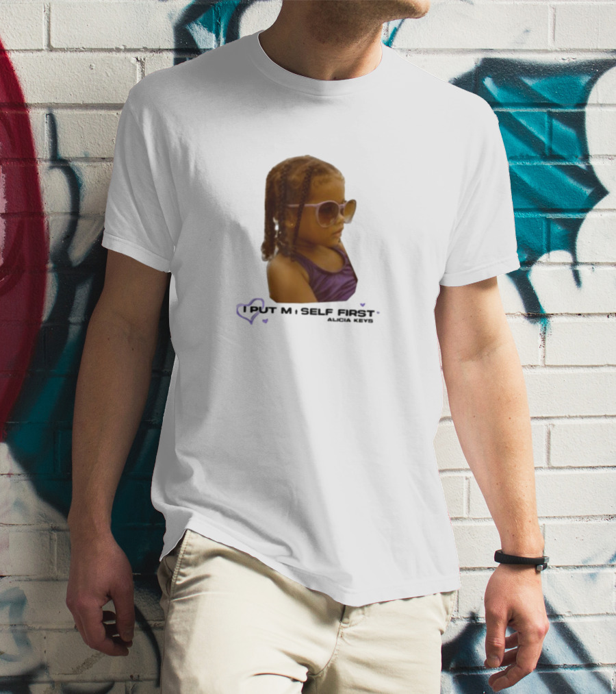 Keys Affirmations I Put Myself First Heart Sunglasses T-Shirt