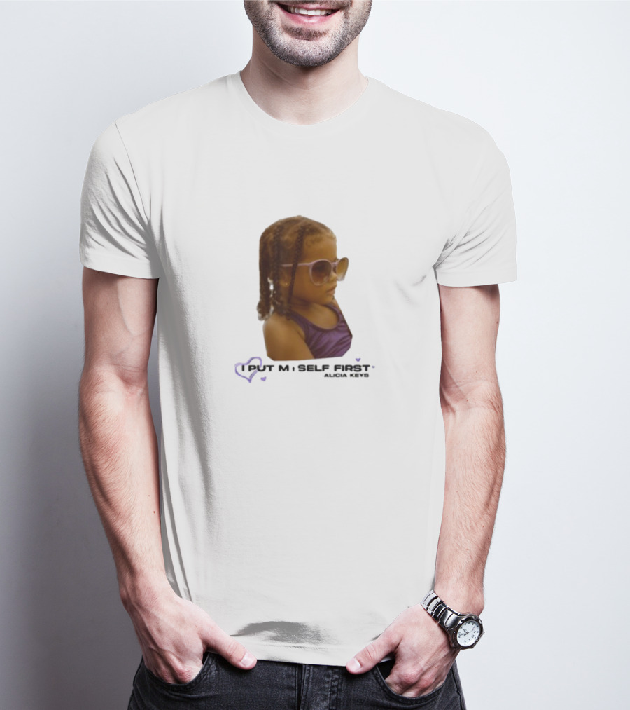 Keys Affirmations I Put Myself First Heart Sunglasses T-Shirt