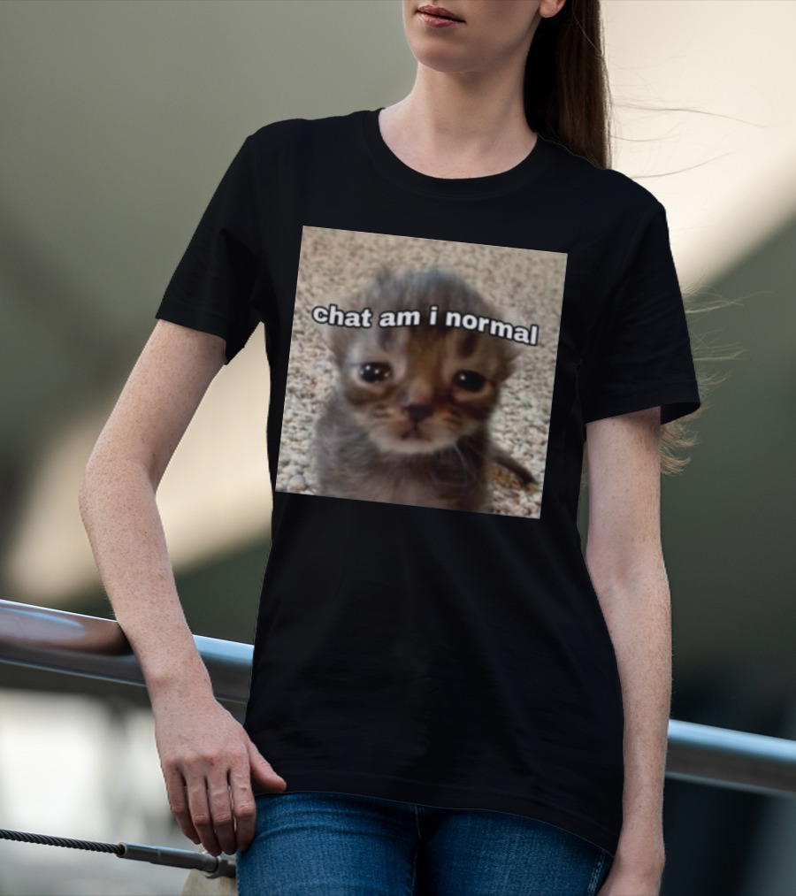 Cringeytees Chat Am I Normal Kitten Meme T-Shirt