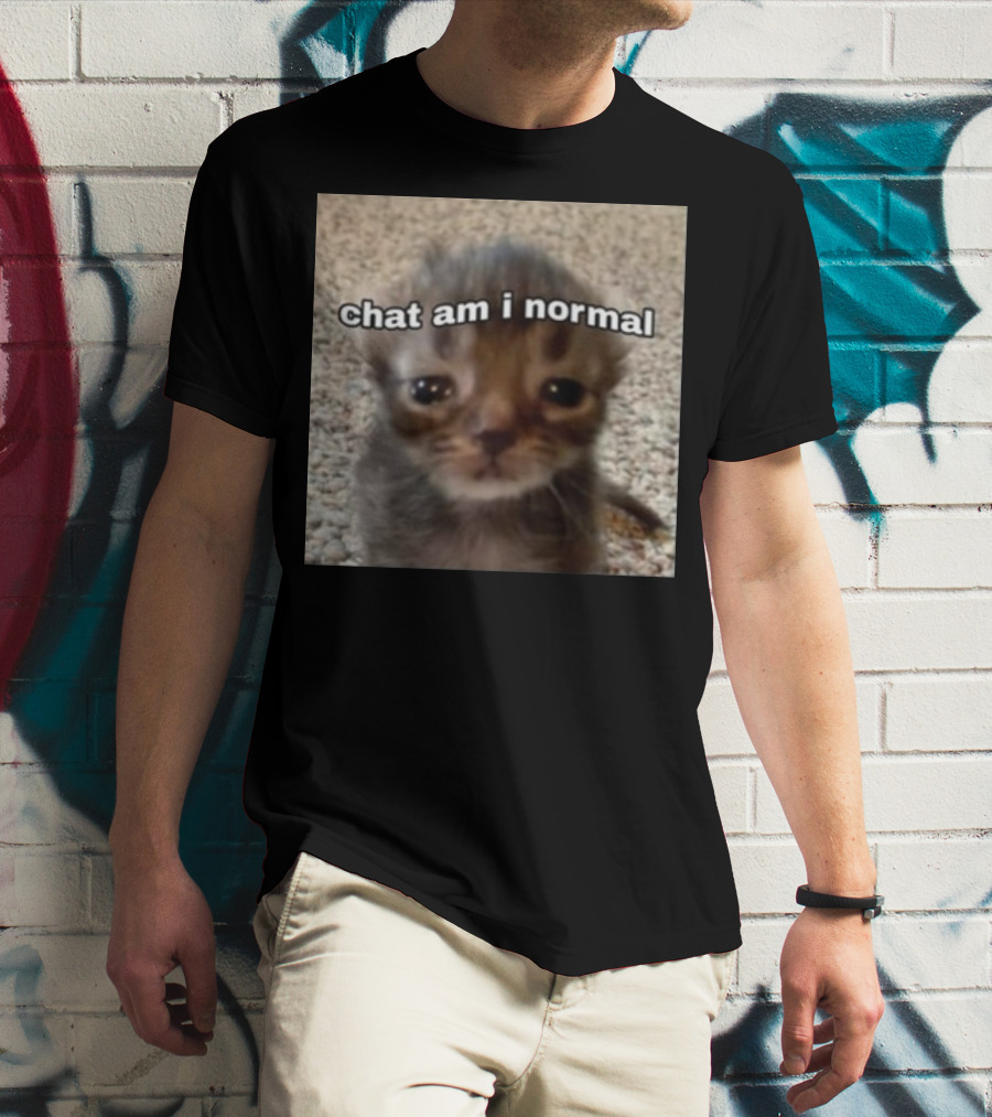 Cringeytees Chat Am I Normal Kitten Meme T-Shirt