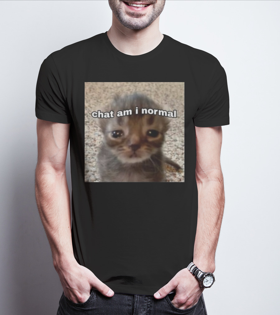 Cringeytees Chat Am I Normal Kitten Meme T-Shirt