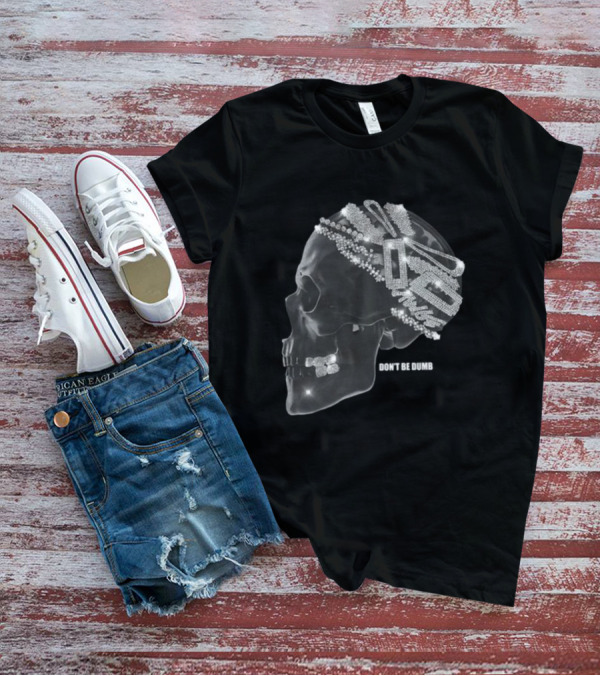 A$AP Rocky American Sabotage Don't Be Dumb Skull With Diamond Accents T-Shirt