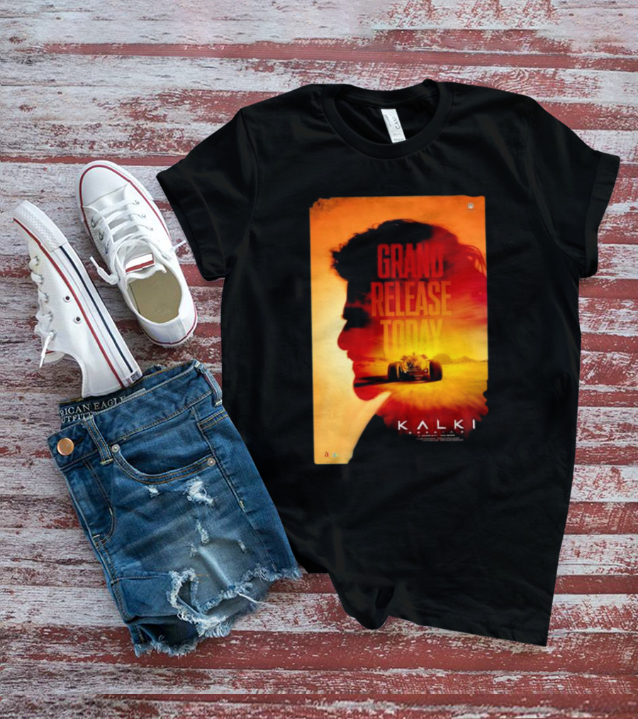 Grand Release Today Kalki Silhouette And Racing Car T-Shirt