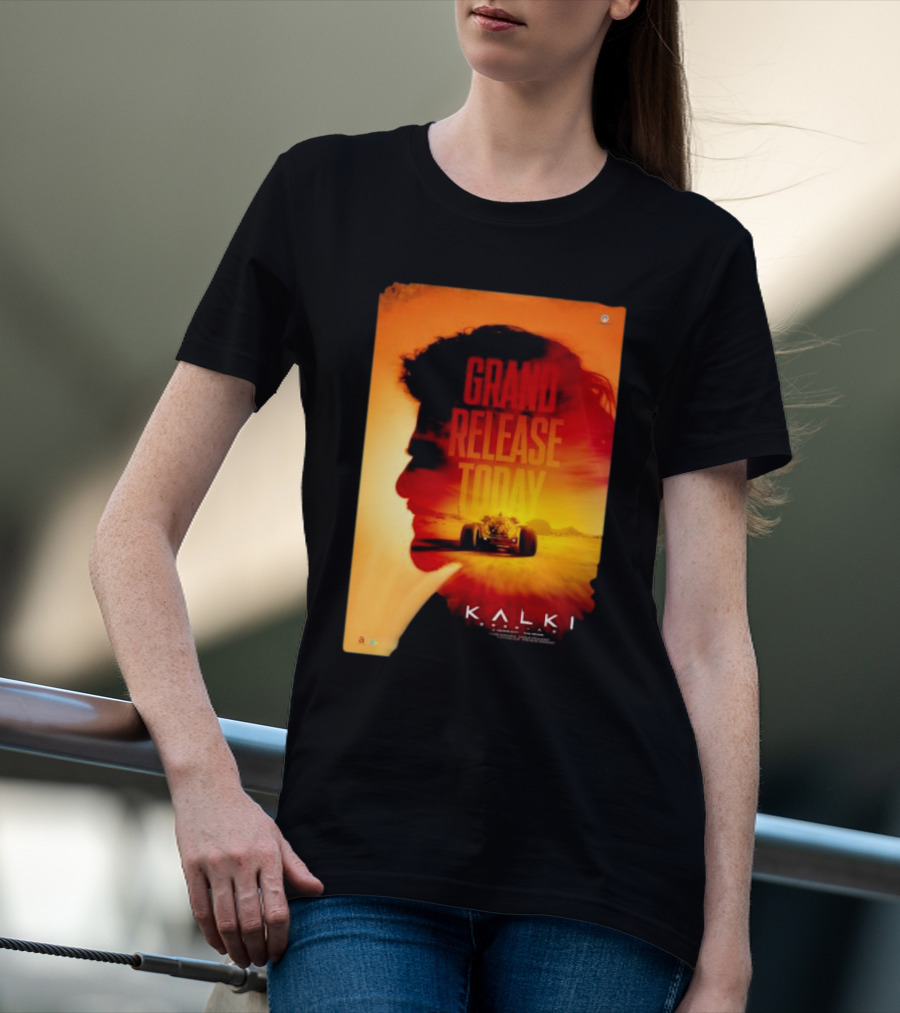 Grand Release Today Kalki Silhouette And Racing Car T-Shirt