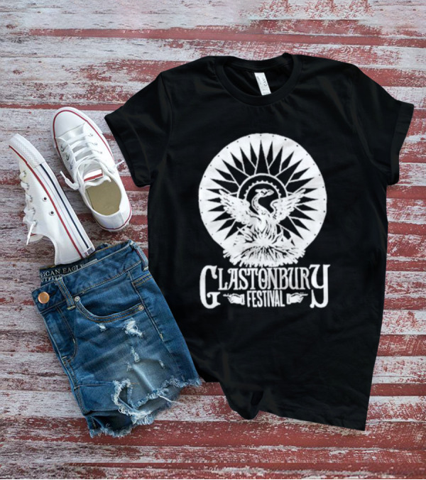 Glastonbury Festival 2024 Rising Phoenix Sunburst Emblem T-Shirt