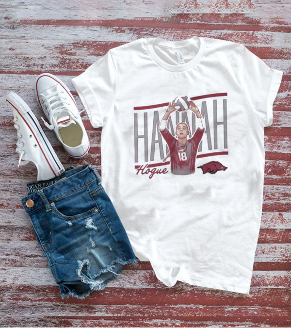 Hannah Hogue Volleyball Number 18 Razorback T-Shirt