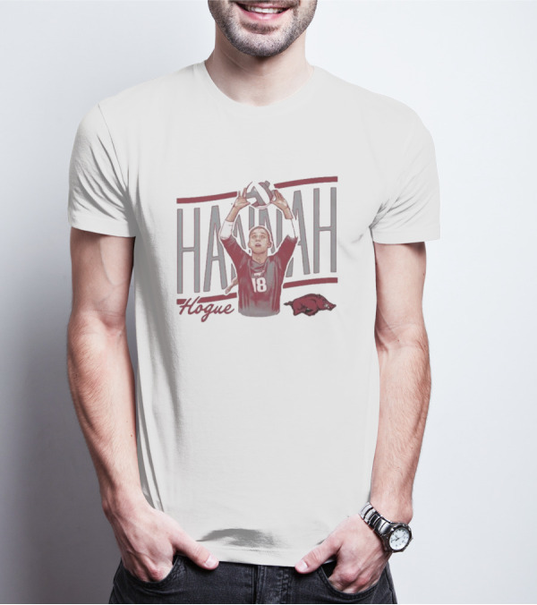 Hannah Hogue Volleyball Number 18 Razorback T-Shirt