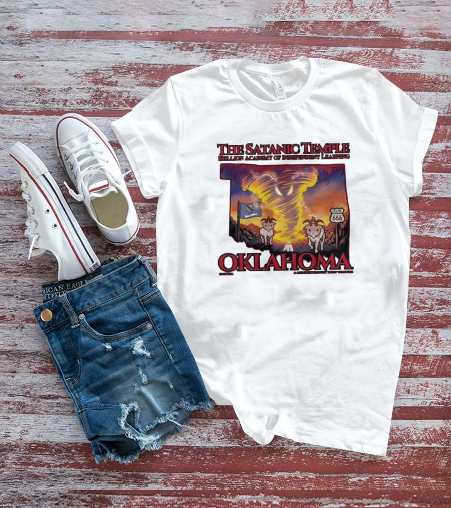 The Satanic Temple Campaign Oklahoma Route 666 Tornado Goats T-Shirt