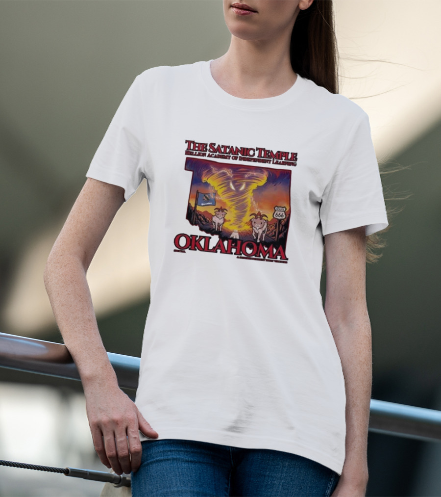 The Satanic Temple Campaign Oklahoma Route 666 Tornado Goats T-Shirt