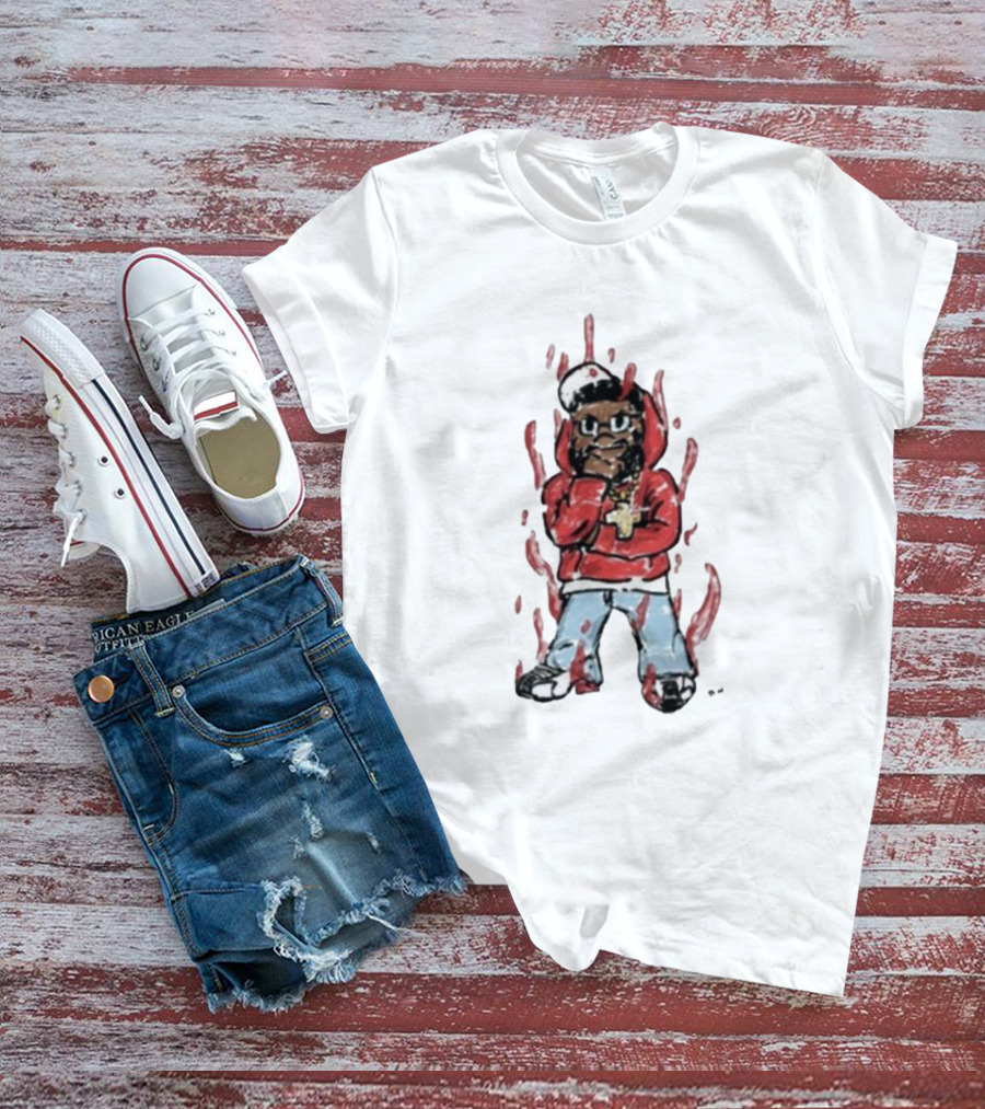 Kendricks Aura Was On Another Level That Nite Red Hoodie Cartoon Character T-Shirt