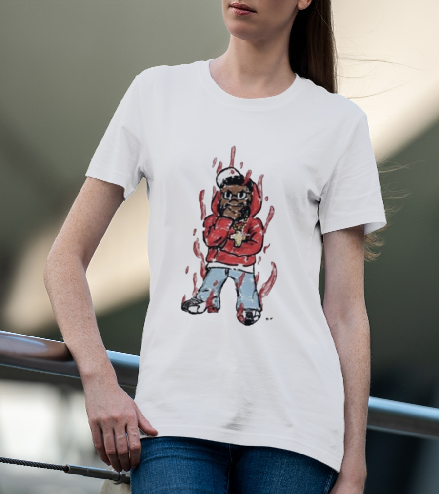 Kendricks Aura Was On Another Level That Nite Red Hoodie Cartoon Character T-Shirt