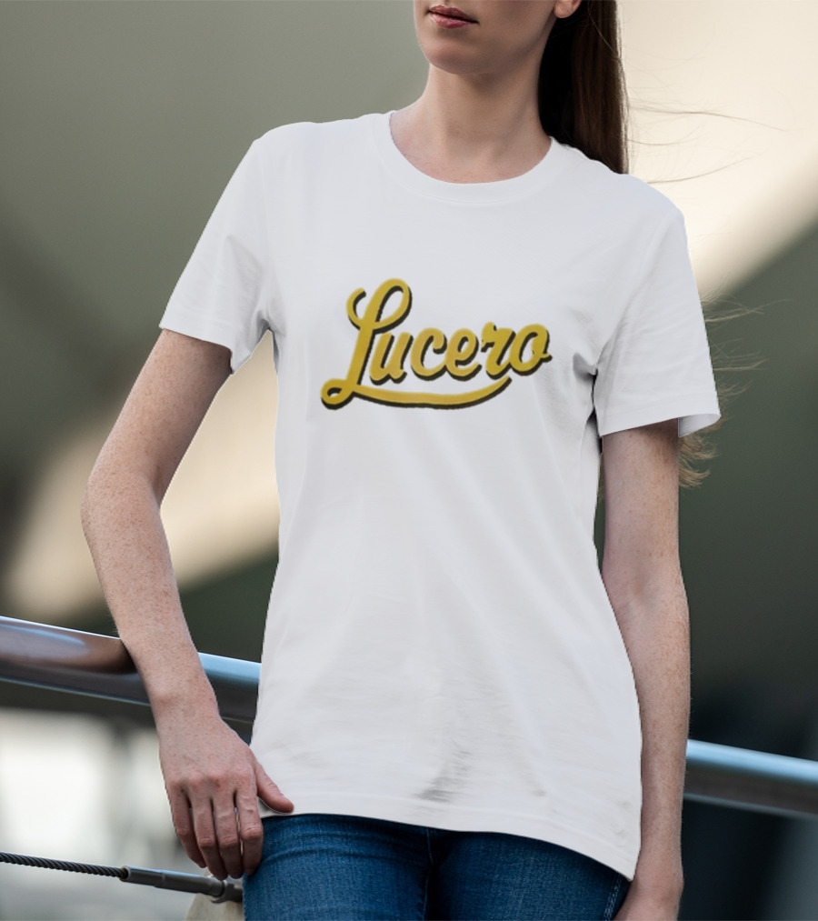 Lucero Script Logo Baseball T-Shirt