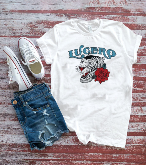 Lucero Panther With Red Rose Tattoo T-Shirt